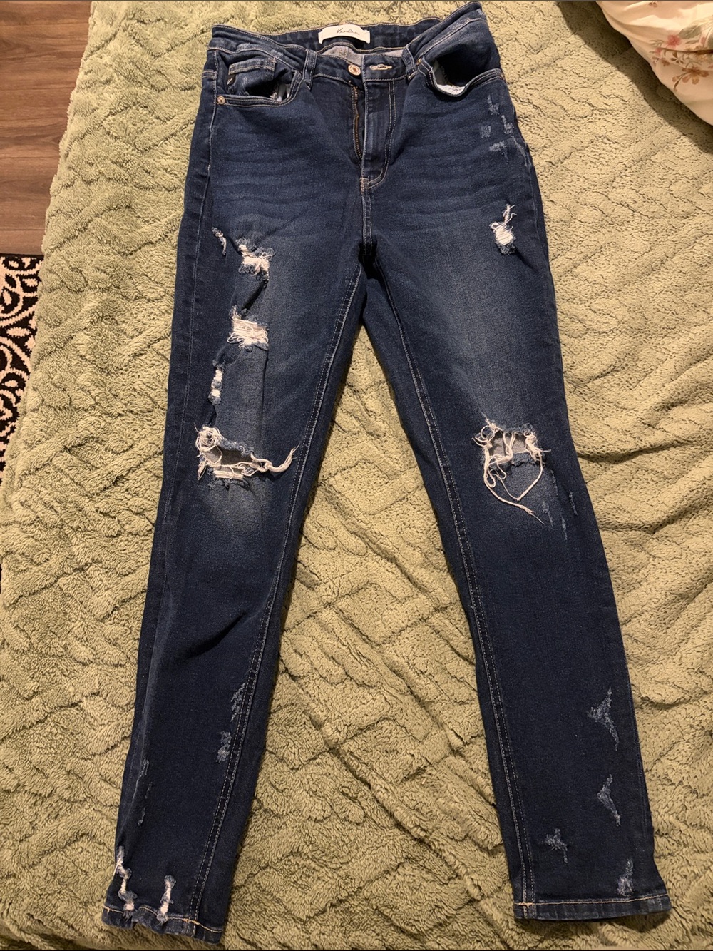 KanCan Dark Blue Distressed Skinny Jeans